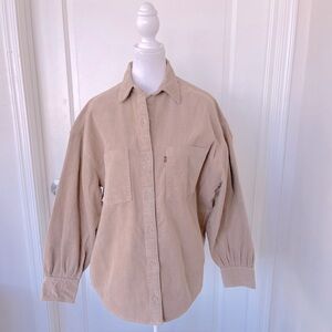 Levi’s Remi Corduroy Oversized Utility Button Down Women’s Shirt Shaket Size XS